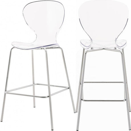 Meridian Furniture - Clarion Counter Stool In Chrome (Set Of 2) - 768-C