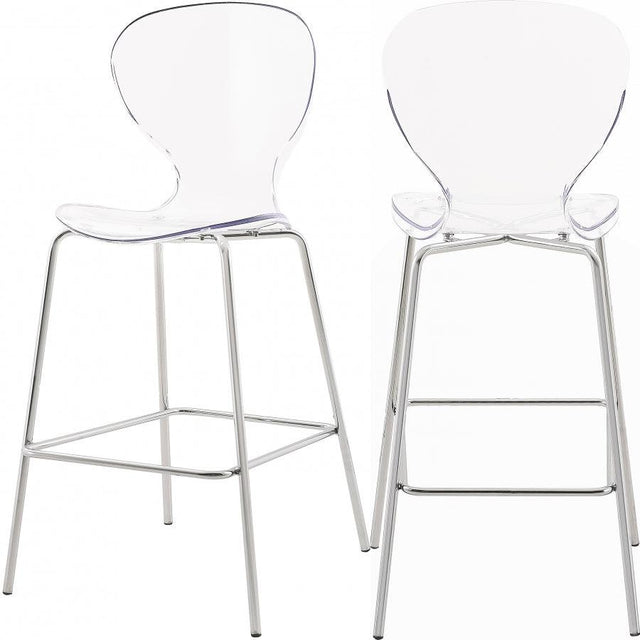 Meridian Furniture - Clarion Counter Stool In Chrome (Set Of 2) - 768-C