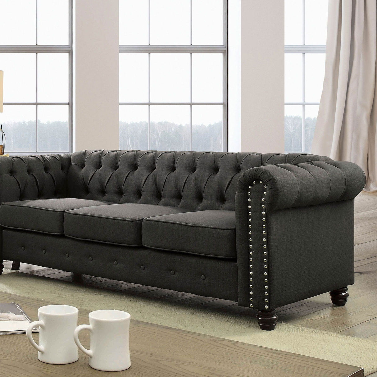 Winifred - Sofa & Loveseat - Gray - Home Elegance USA