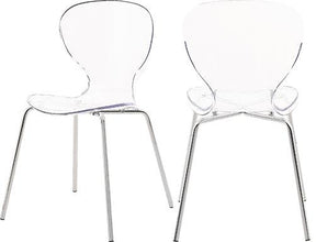 Clarion Dining Chair Set Of 2 In Chrome - 771-C | Meridian