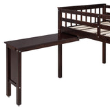 Twin Size Loft Bed With Removable Desk and Cabinet, Espresso - Home Elegance USA