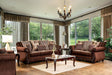 Tabitha - Sofa & Loveseat - Brown / Gold