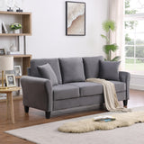 Modern Velvet Couch with 2 Pillow, 78 Inch Width Living Room Furniture, 3 Seater Sofa with Plastic Legs - Home Elegance USA