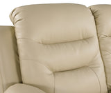 Global United  Leather Air Upholstered Reclining Sofa with Fiber Back - Home Elegance USA