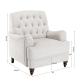 Butner Tufted Arm Chair - Oatmeal - Home Elegance USA