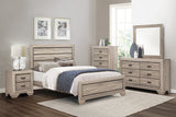 Natural Finish Contemporary Design 1pc Queen Size Bed Dark Under-Paneling Wooden Bedroom Furniture - Home Elegance USA