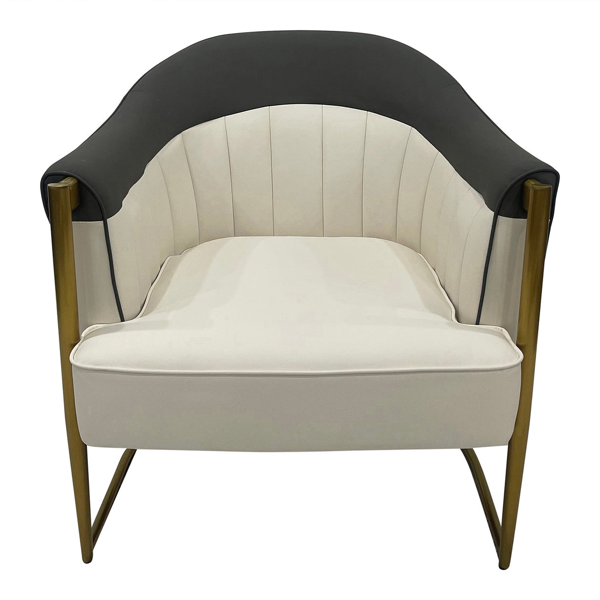 Gray, Off White and Gold Sofa Chair - Home Elegance USA