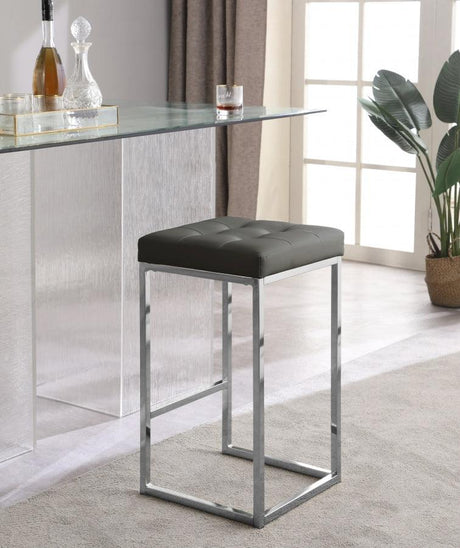 Meridian Furniture - Nicola Faux Leather Counter Stool Set Of 2 In Grey - 905Grey-C