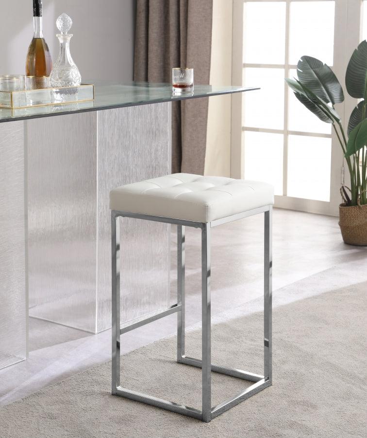 Meridian Furniture - Nicola Faux Leather Counter Stool Set Of 2 In White - 905White-C