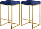 Meridian Furniture - Nicola Velvet Counter Stool Set Of 2 In Navy - 906Navy-C