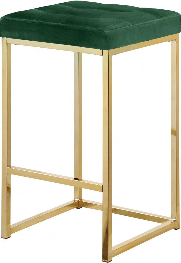 Meridian Furniture - Nicola Velvet Counter Stool Set Of 2 In Green - 906Green-C