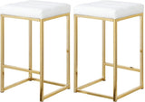 Meridian Furniture - Nicola Faux Leather Counter Stool Set Of 2 In White - 907White-C