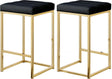 Nicola Faux Leather Counter Stool Set Of 2 In Black - 907Black-C | Meridian