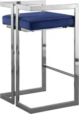 Meridian Furniture - Ezra Velvet Counter Stool Set Of 2 In Navy - 909Navy-C