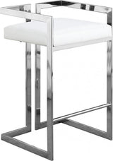 Meridian Furniture - Ezra Faux Leather Counter Stool Set Of 2 In White - 910White-C