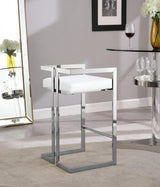 Meridian Furniture - Ezra Faux Leather Counter Stool Set Of 2 In White - 910White-C