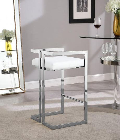 Meridian Furniture - Ezra Faux Leather Counter Stool Set Of 2 In White - 910White-C