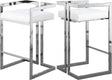 Ezra Faux Leather Counter Stool Set Of 2 In White - 910White-C | Meridian