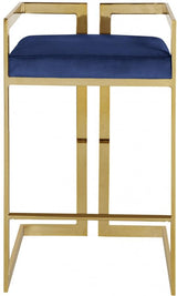 Meridian Furniture - Ezra Velvet Counter Stool Set Of 2 In Navy - 912Navy-C