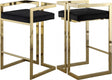 Ezra Velvet Counter Stool Set Of 2 In Black - 912Black-C | Meridian