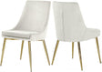 Karina Velvet Dining Chair Set Of 2 In Cream - 783Cream-C | Meridian