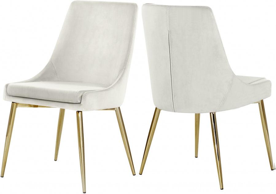 Meridian Furniture - Karina Velvet Dining Chair Set Of 2 In Cream - 783Cream-C