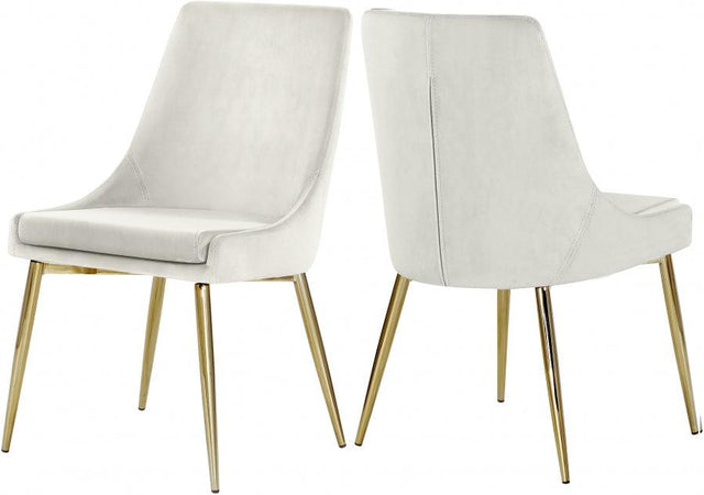 Meridian Furniture - Karina Velvet Dining Chair Set Of 2 In Cream - 783Cream-C