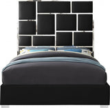 Meridian Furniture - Milan Faux Leather Queen Bed In Black - Milanblack-Q