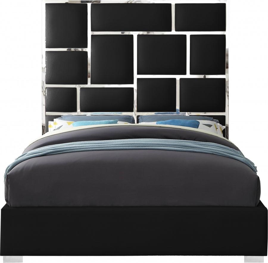 Meridian Furniture - Milan Faux Leather King Bed In Black - Milanblack-K