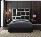 Meridian Furniture - Milan Faux Leather Queen Bed In Black - Milanblack-Q