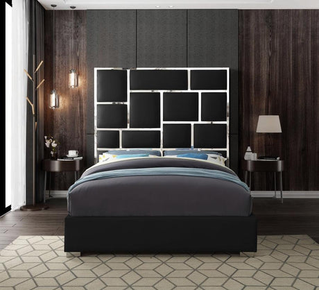 Meridian Furniture - Milan Faux Leather King Bed In Black - Milanblack-K