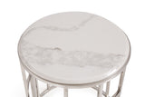 Modrest Silvan Modern Marble & Stainless Steel End Table - Home Elegance USA