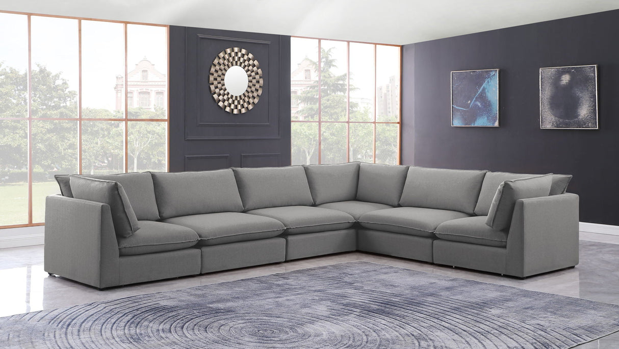 Mackenzie - Modular Sectional 6 Piece - Gray - Fabric - Home Elegance USA