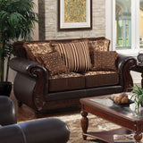 Franklin - Sofa & Loveseat - Dark Brown / Tan - Home Elegance USA