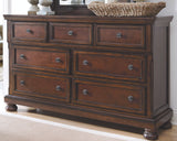 Porter - Rustic Brown - 6 Pc. - Dresser, Mirror, Chest, King Panel Bed - Home Elegance USA