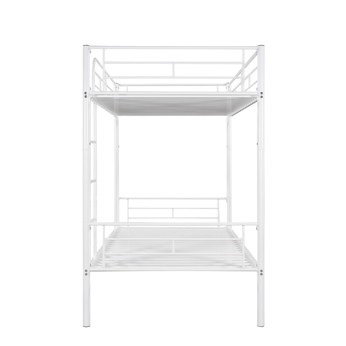 Twin Over Twin Metal Bunk Bed (White)( old sku: MF189201KAA ) - Home Elegance USA