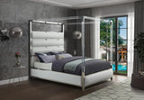 Meridian Furniture - Encore Faux Leather Queen Bed In White - Encorewhite-Q