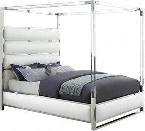 Encore Faux Leather King Bed In White - Encorewhite-K | Meridian