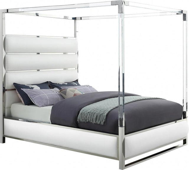 Meridian Furniture - Encore Faux Leather King Bed In White - Encorewhite-K