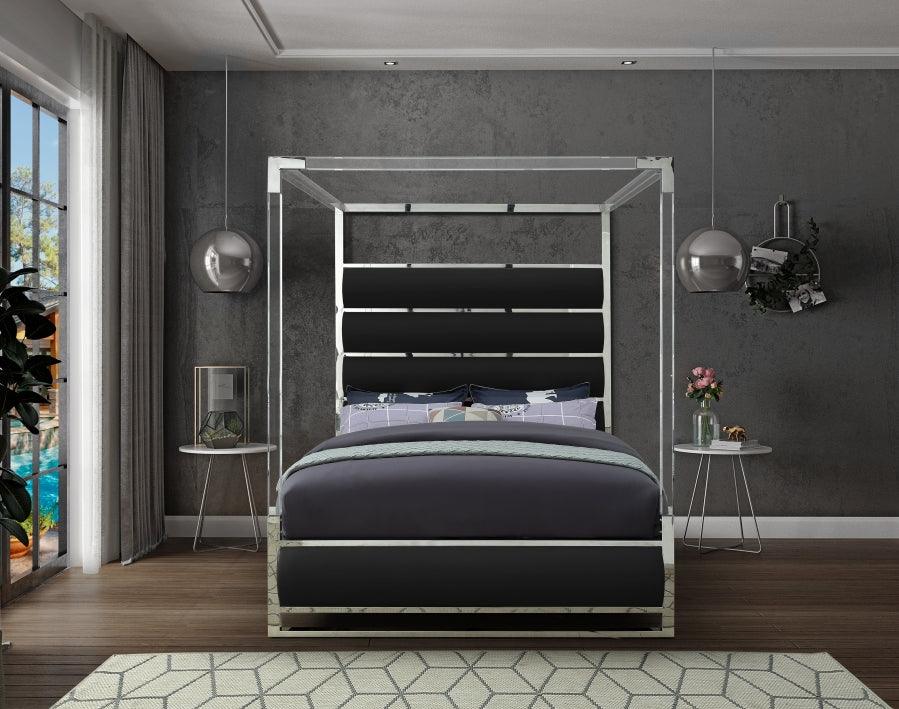 Meridian Furniture - Encore Faux Leather King Bed In Black - Encoreblack-K