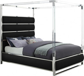 Encore Faux Leather Queen Bed In Black - Encoreblack-Q | Meridian