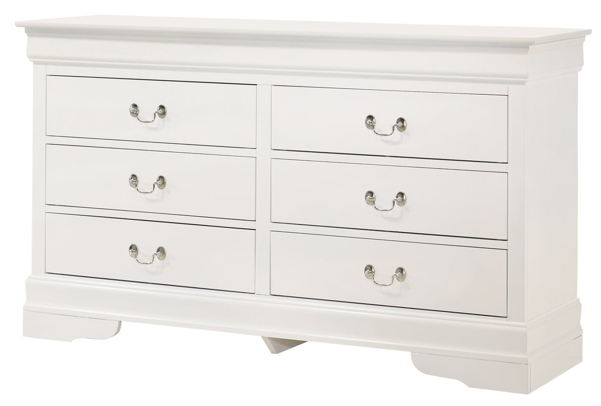 Glory Furniture LouisPhillipe G02190-D Dresser , White - Home Elegance USA