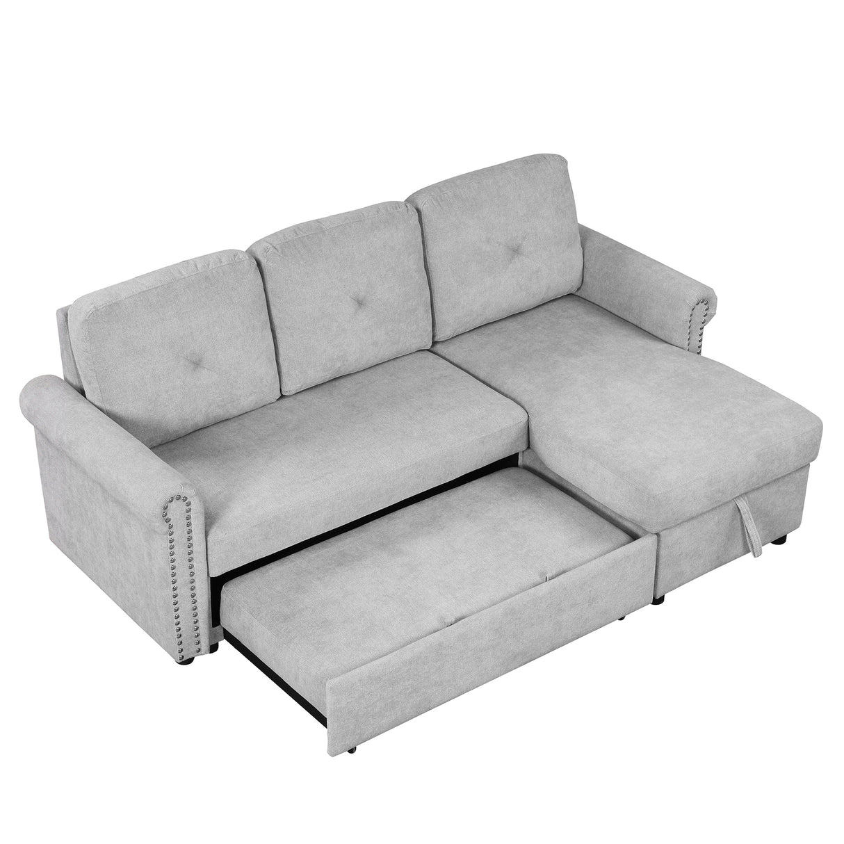 83" Modern Convertible Sleeper Sofa Bed with Storage Chaise,Gray(Old Sku:SG000346AAA) - SG000700AAE - image - 15