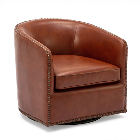 Trenton Swivel Arm Chair - Caramel - Home Elegance USA