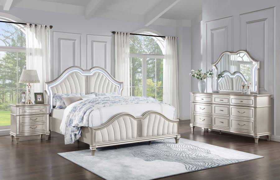 Evangeline - Eastern King Bed 4 Piece Set - White - Home Elegance USA