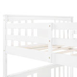 Full over Full Bunk Bed with Ladder for Bedroom, Guest Room Furniture-White(OLD SKU :LP000203AAK) - Home Elegance USA