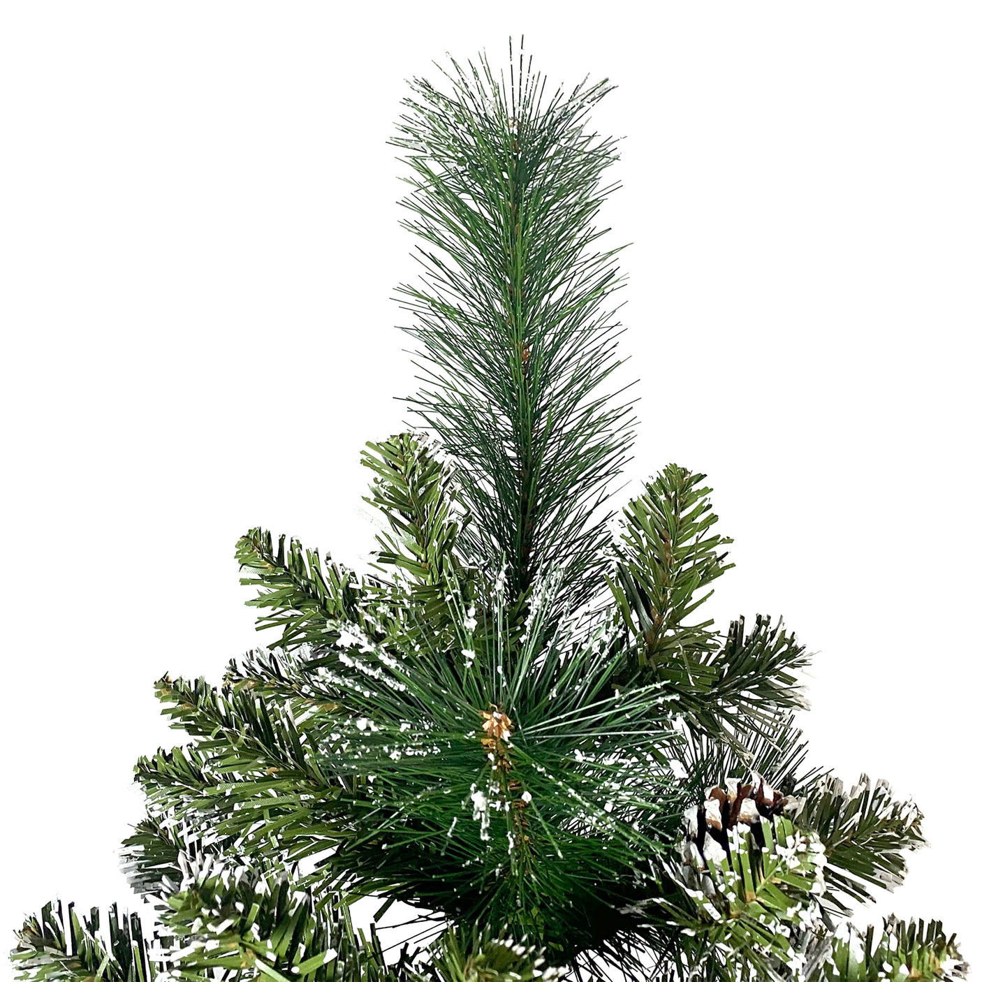 GO 7.4ft Christmas Tree, Decorated with 65 Pine Cones and Realistic over 1300 Thicken Tips, Hinged, with Metal Stand, Easy Assembly, for Indoor and Outdoor Use.