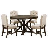 TREXM Functional Furniture Retro Style Dining Table Set with Extendable Table and 4 Upholstered Chairs for Dining Room and Living Room(Espresso) - Home Elegance USA