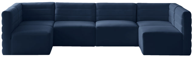 Quincy - Modular Sectional 6 Piece - Navy - Fabric - Home Elegance USA