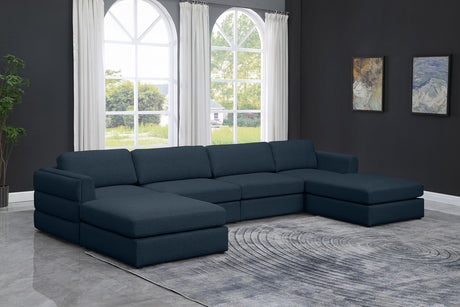 Beckham - Modular Sectional 6 Piece - Navy - Modern & Contemporary - Home Elegance USA